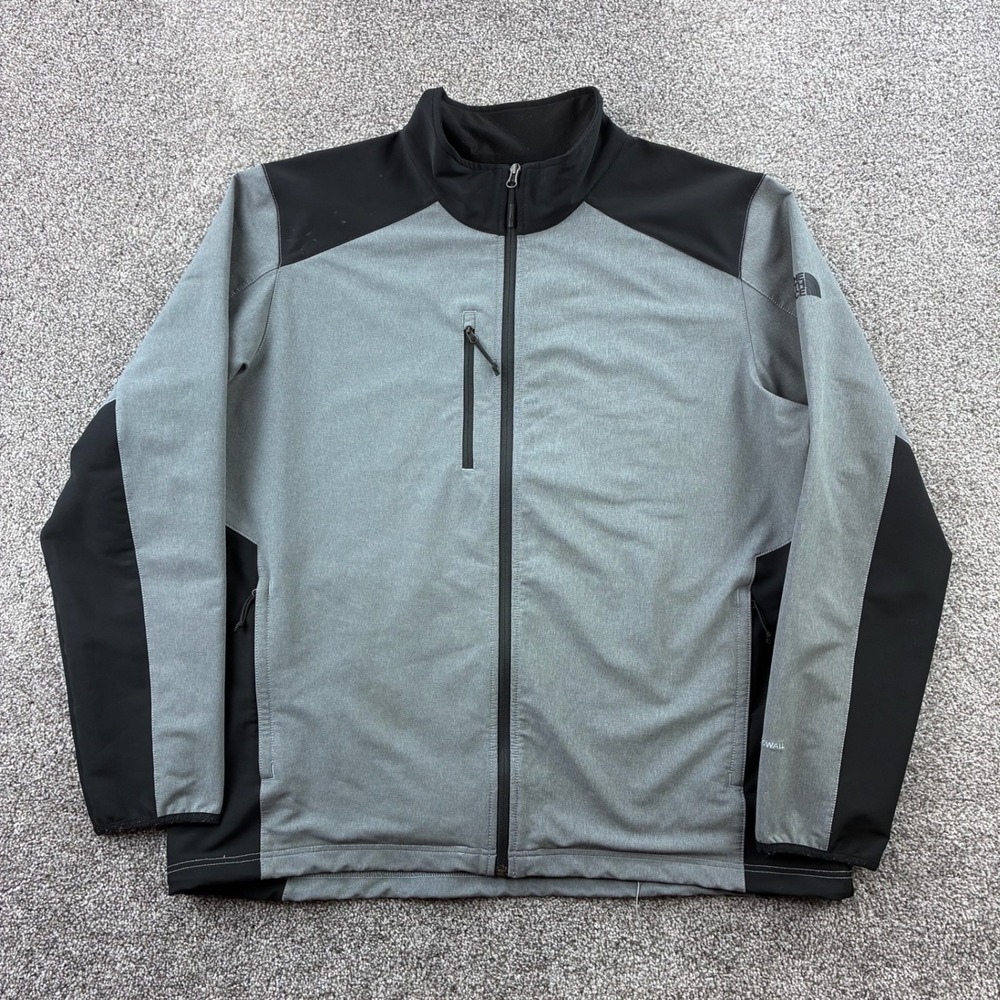 The North Face Jacket Mens 2XL Gray WindWall Softshell Apex Bionic Full Zip Coat